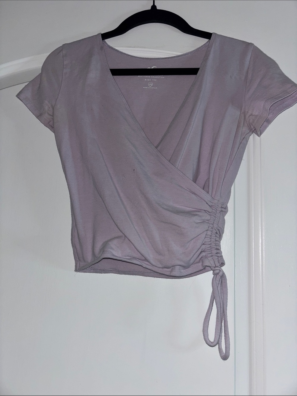 Hollister Lavender Wrap Crop Top with Side Tie
